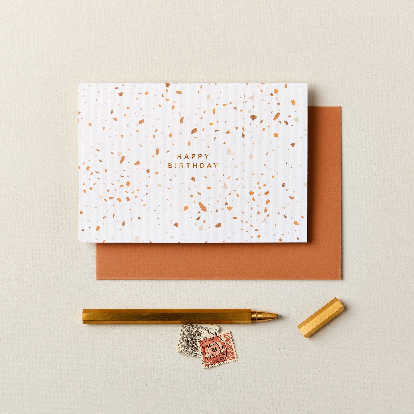 Earthy Terrazzo Birthday Card | Female Birthday Card | Cute