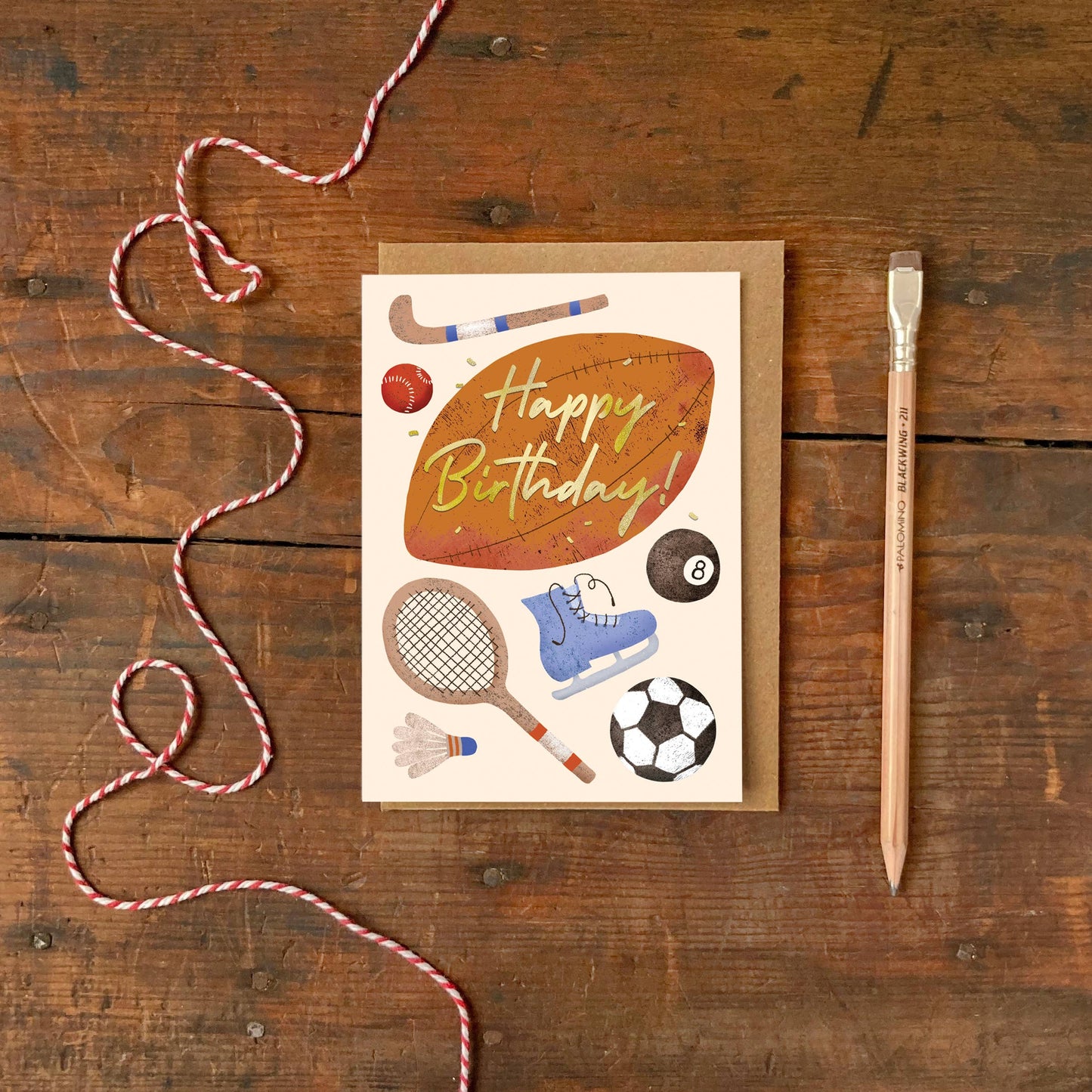 Birthday Sports Foiled Greeting Card