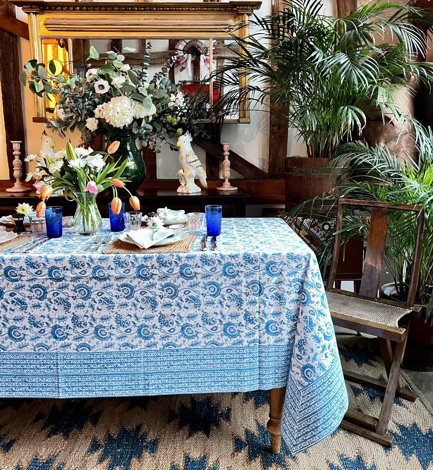 Suzani Blockprint Tablecloth