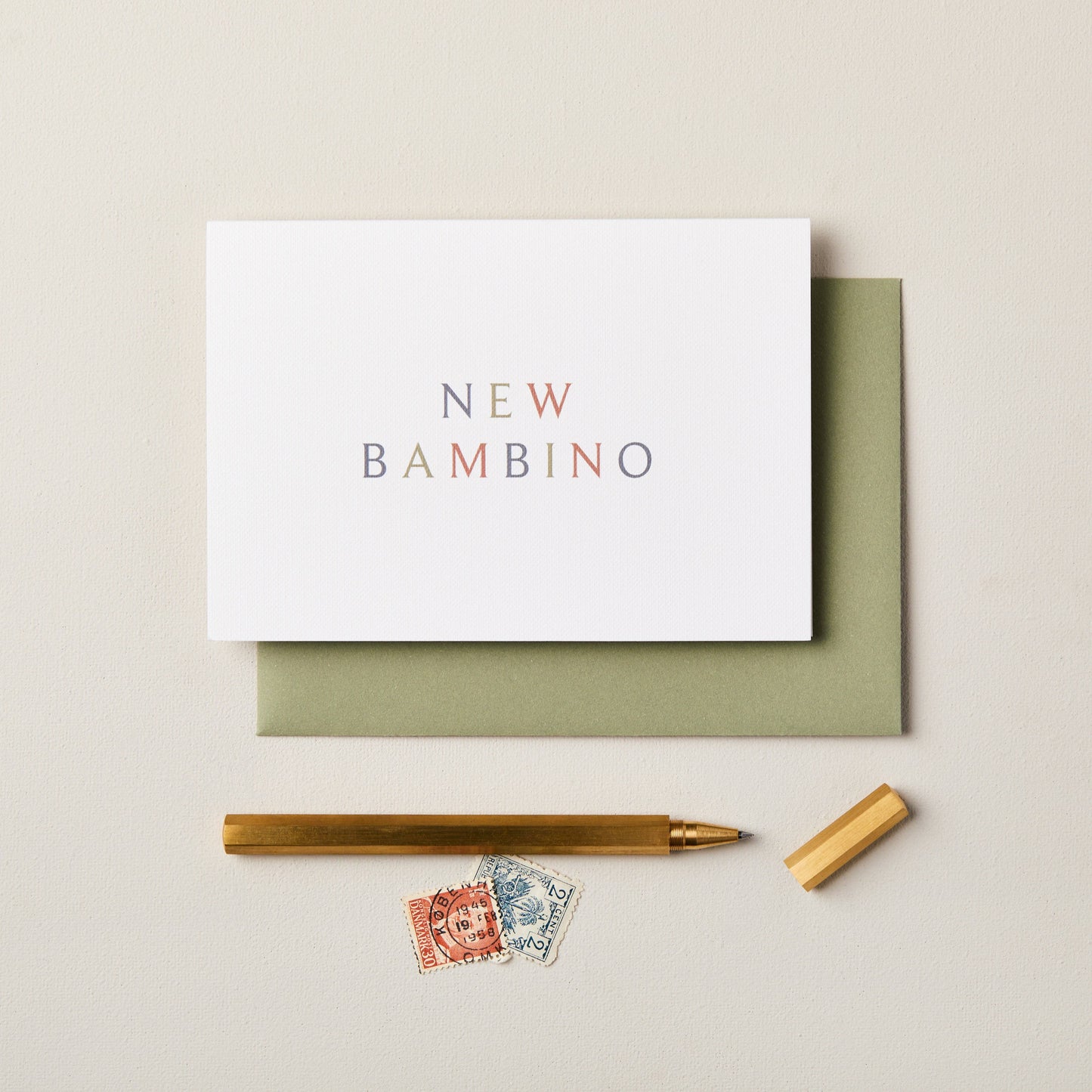 New Bambino Baby Boy Card | New Baby Card | New Parents Card