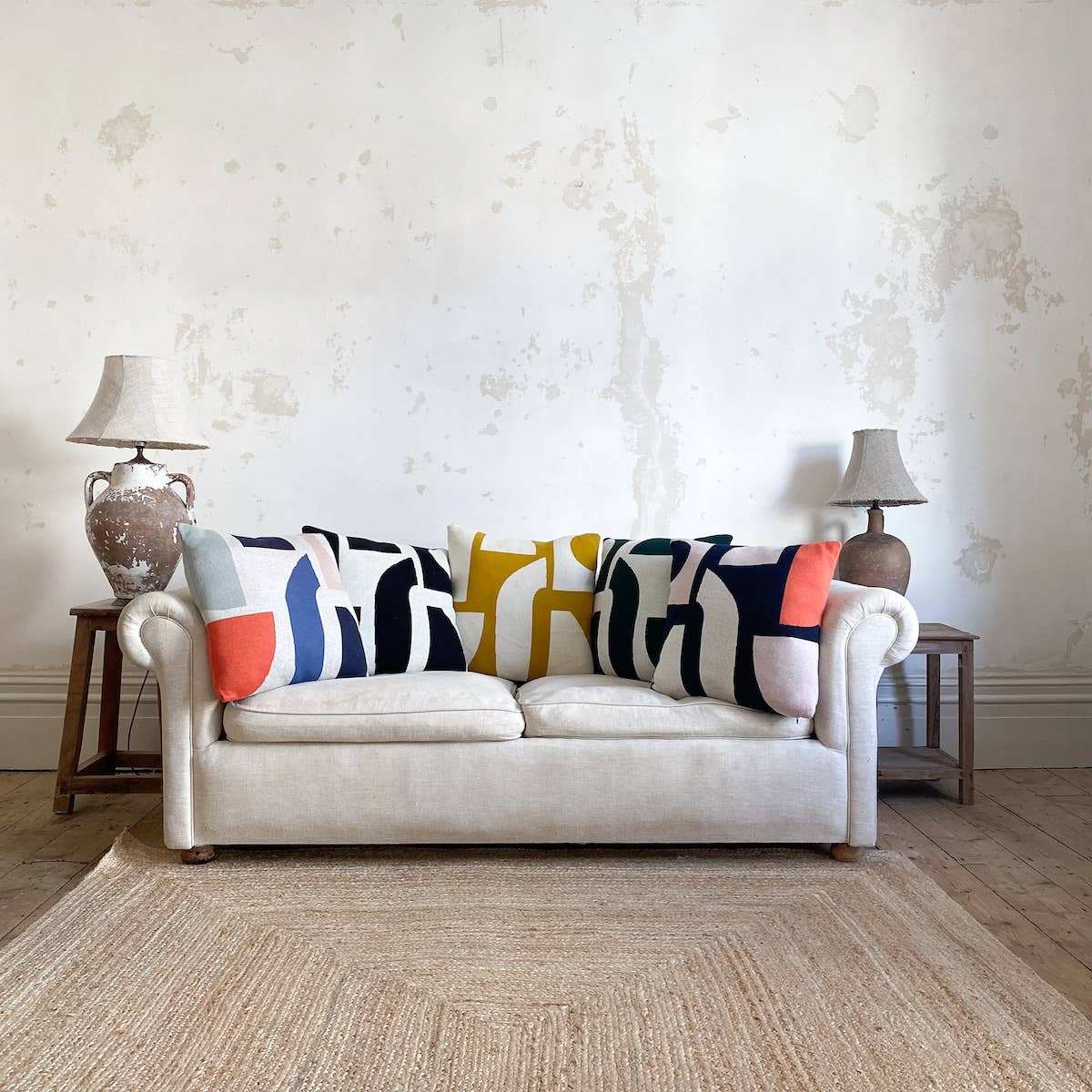 Cotton Knit Throw Pillow/Cushion - Bruten Navy
