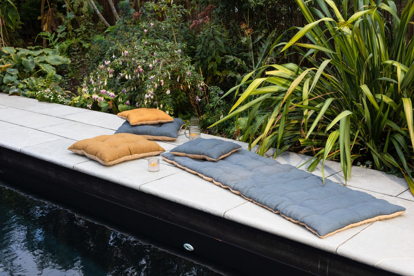 Natural Linen Floor Mattress - slate