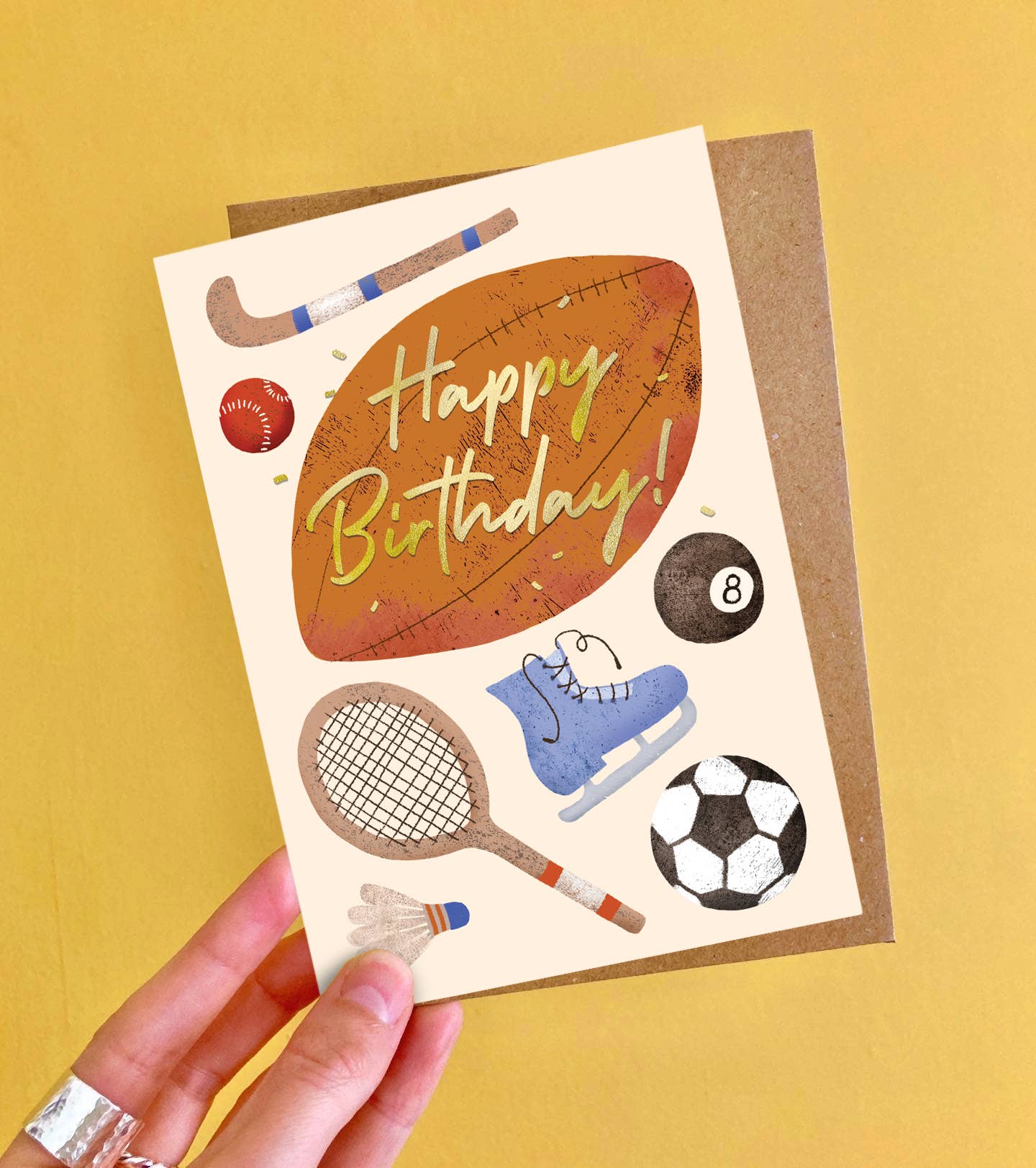 Birthday Sports Foiled Greeting Card