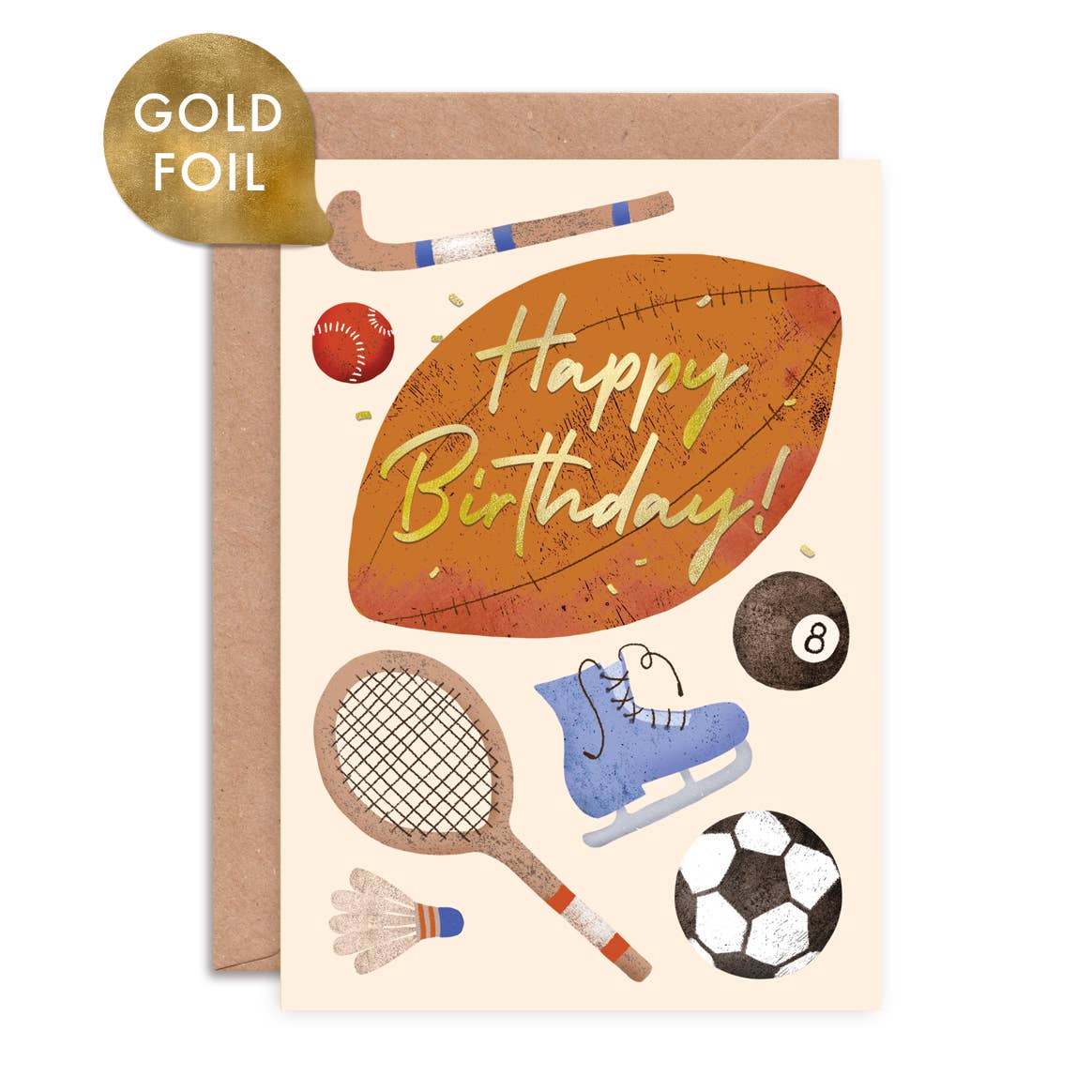 Birthday Sports Foiled Greeting Card