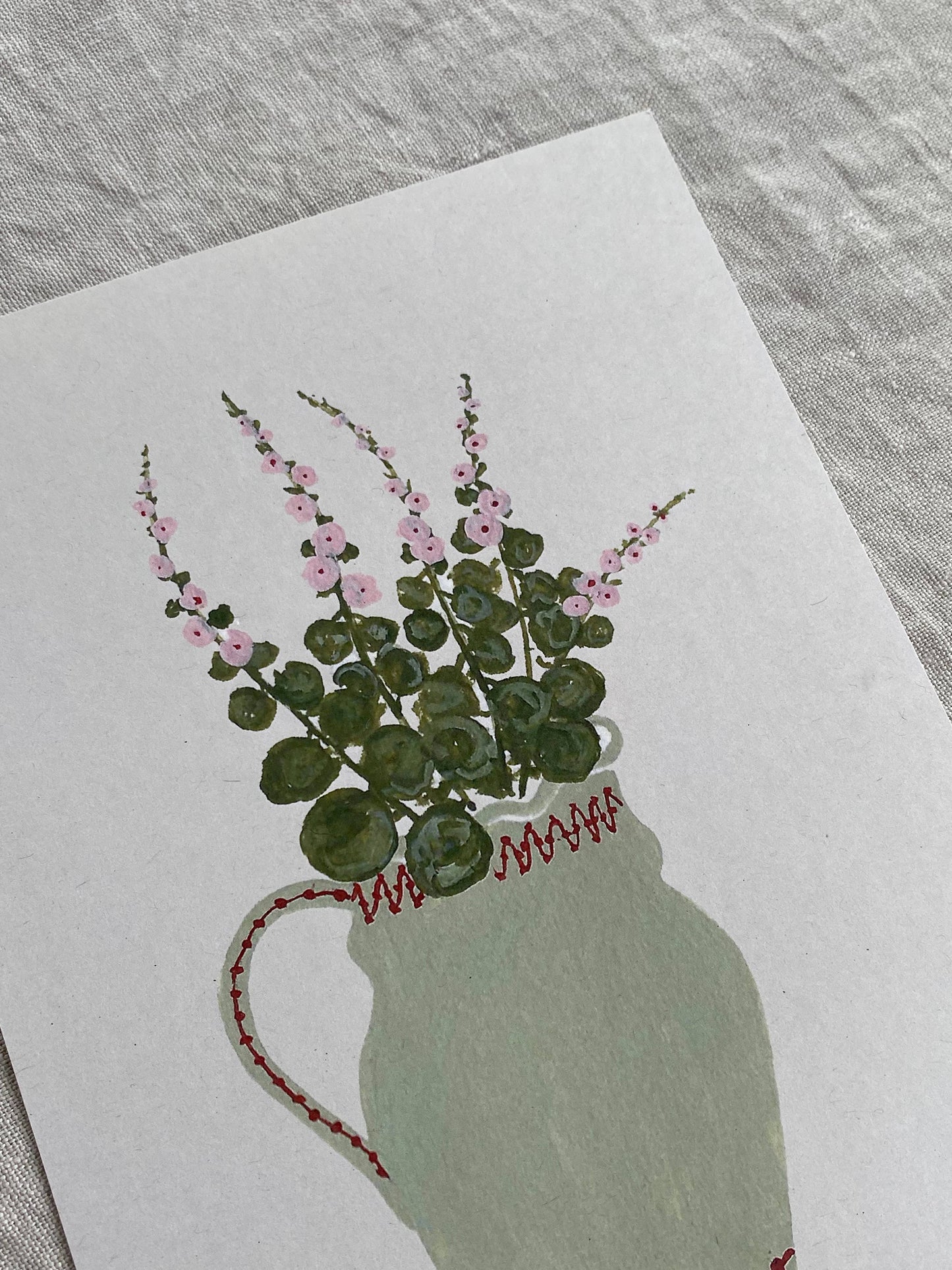 Hollyhocks mini card