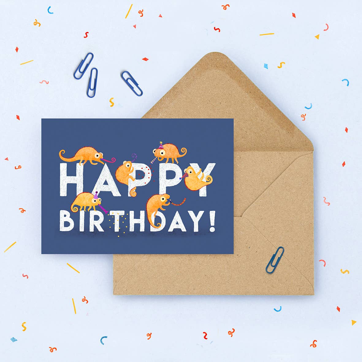 Happy Birthday Chameleon Greeting Card