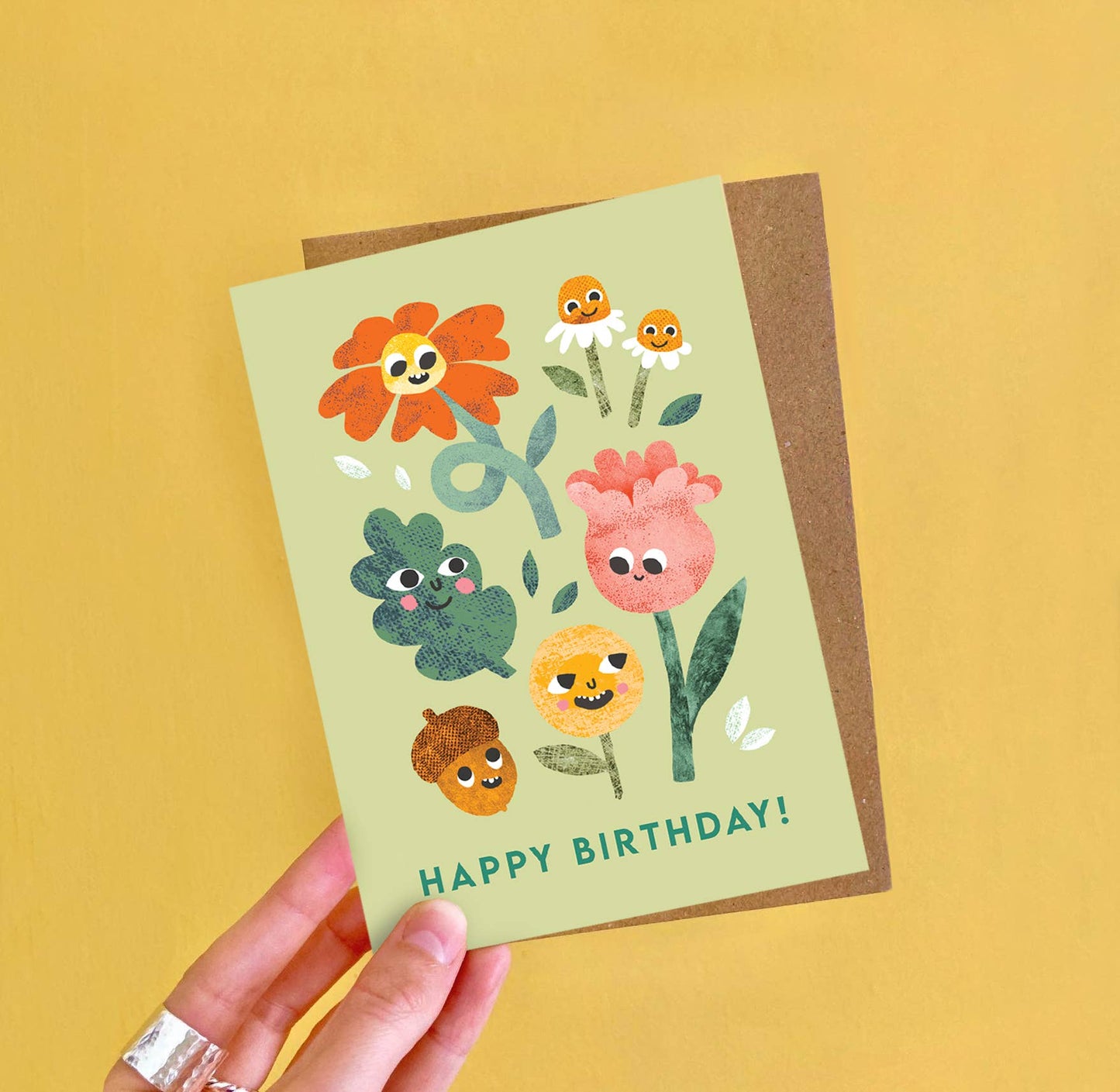 Flower Faces Greeting Card