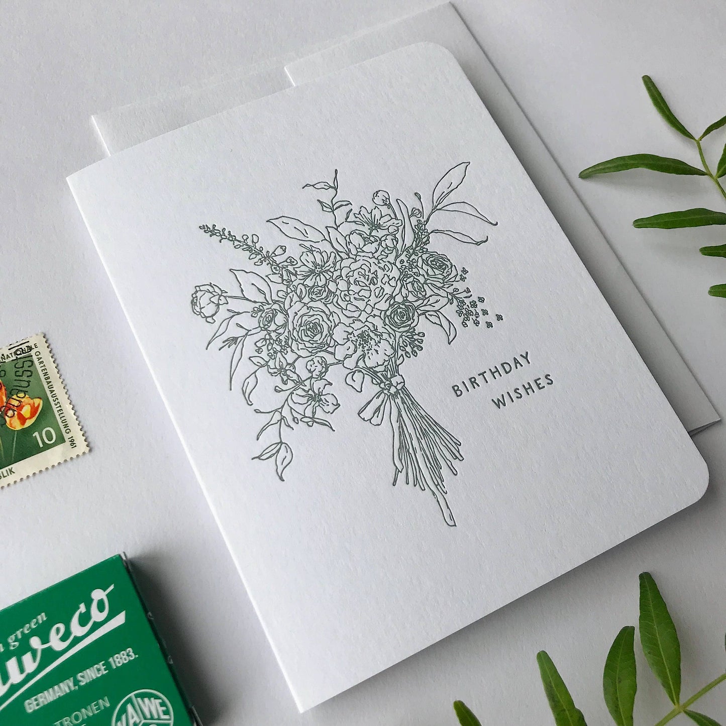 Floral Letterpress Birthday Wishes