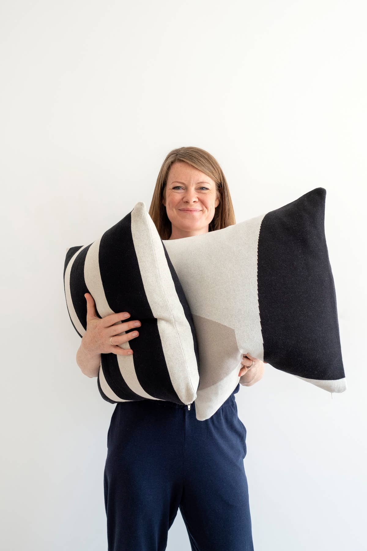 Cotton Knit Throw Pillow/Cushion - Form Neutral