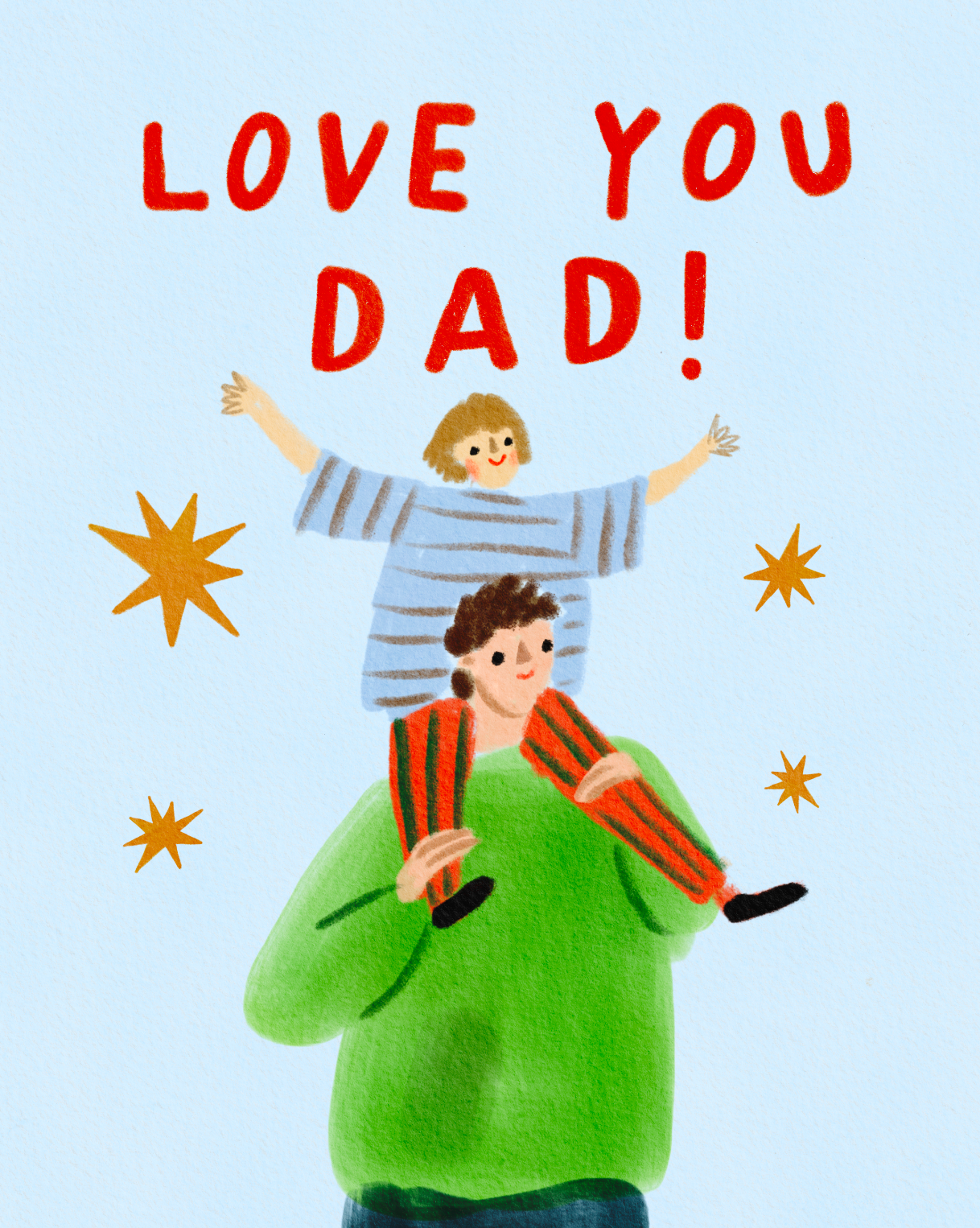 Love You Dad Shoulders Card