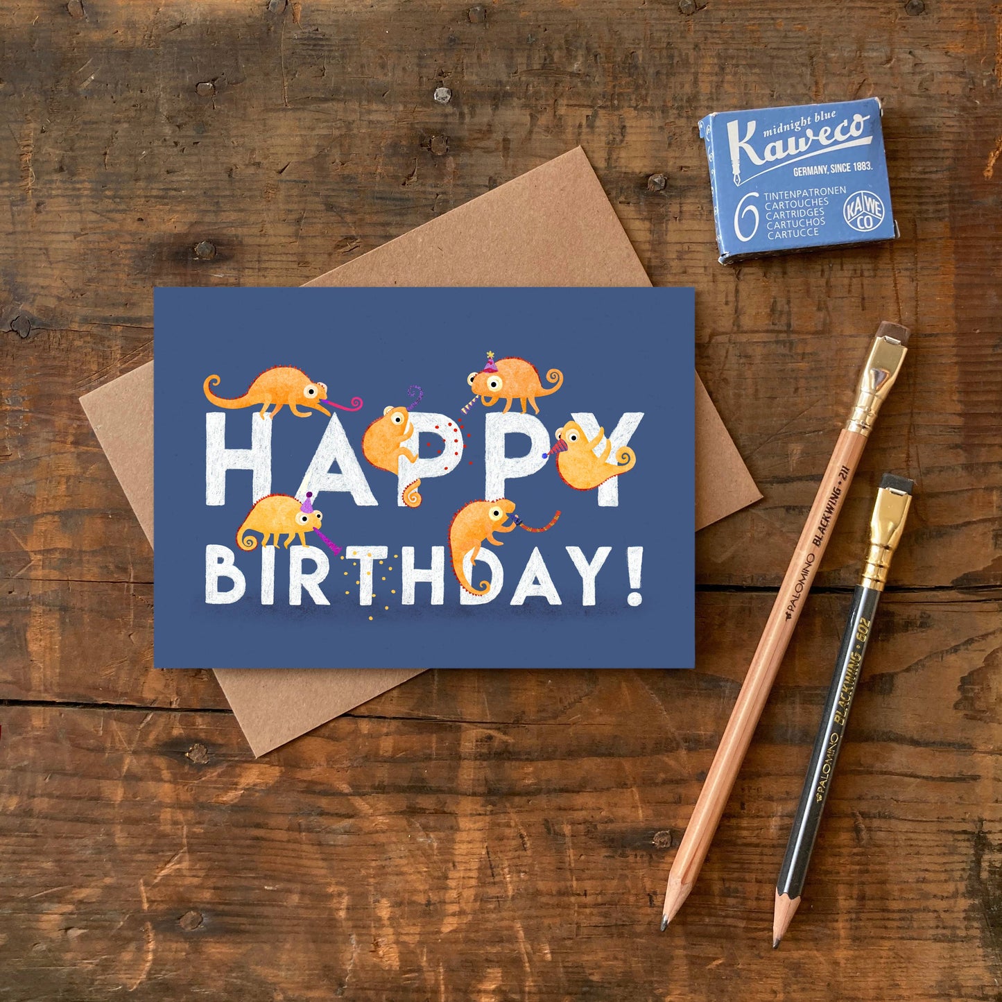 Happy Birthday Chameleon Greeting Card