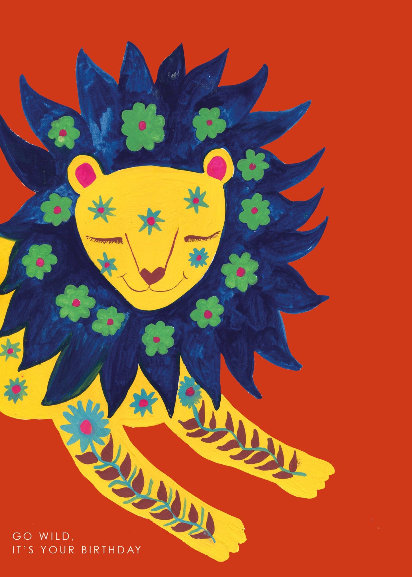 'Decorative Lion' Birthday Greetings Card