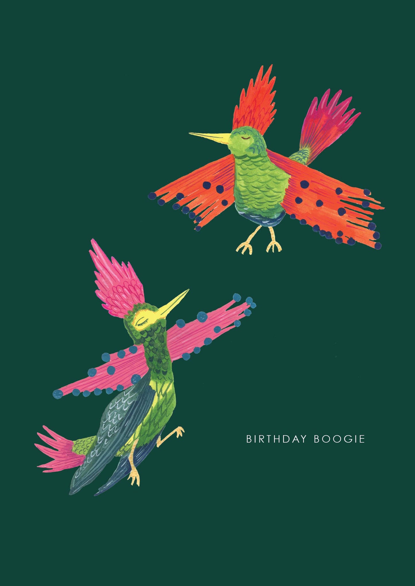 'Dancing Birds' Birthday Greetings Card