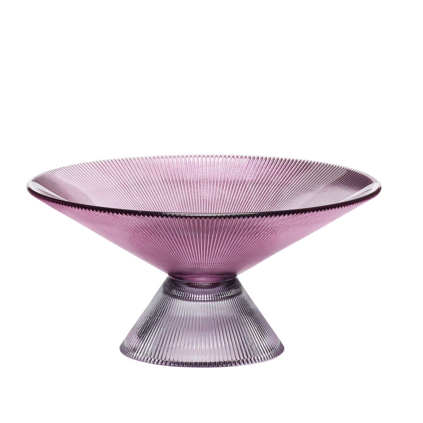 Grey and pink ribbed glass bon bon bowl by Hubsch