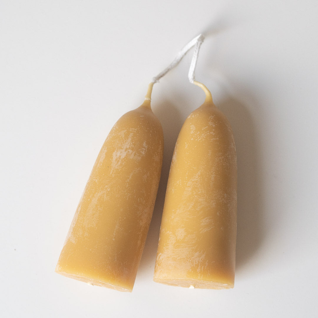 Beeswax Stumpie Candles (pair)