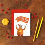 Five Years Bear Single Greeting Card
