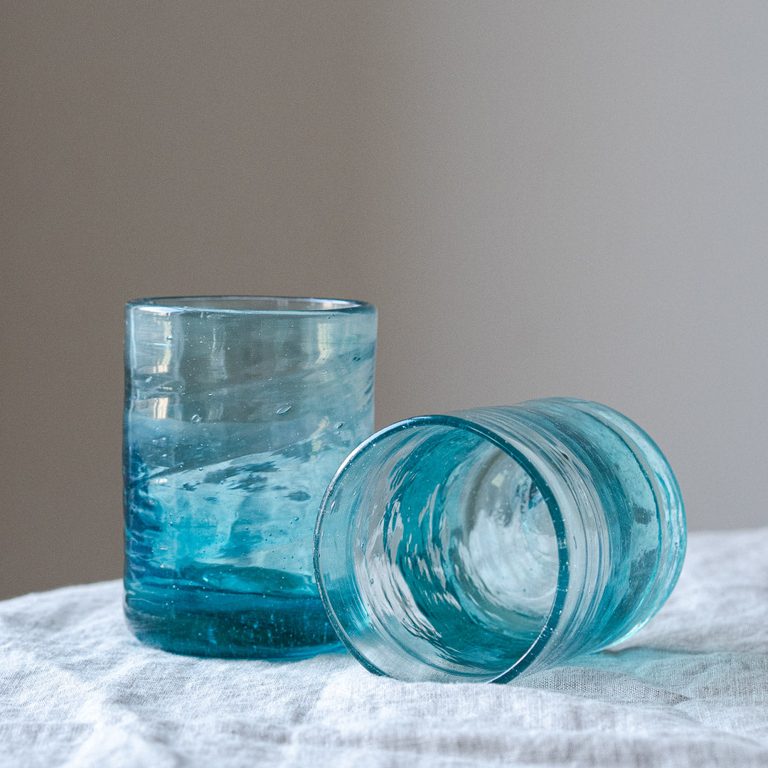 Hand Made Drinking Glass in Turquoise