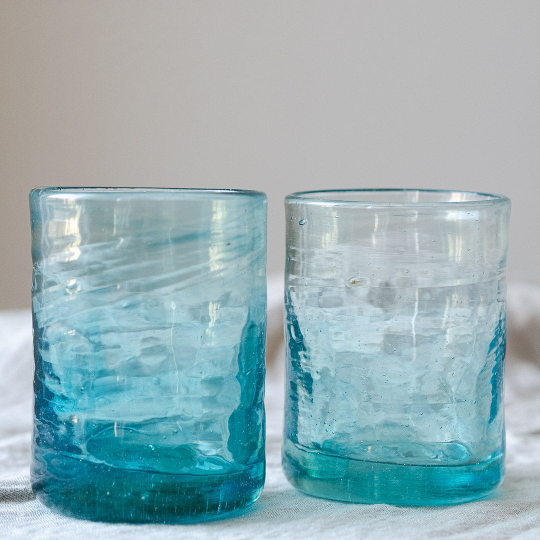 Hand Made Drinking Glass in Turquoise