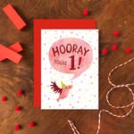 One Year Bird Single Greeting Card