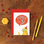 Three Years Cat Single Greeting Card