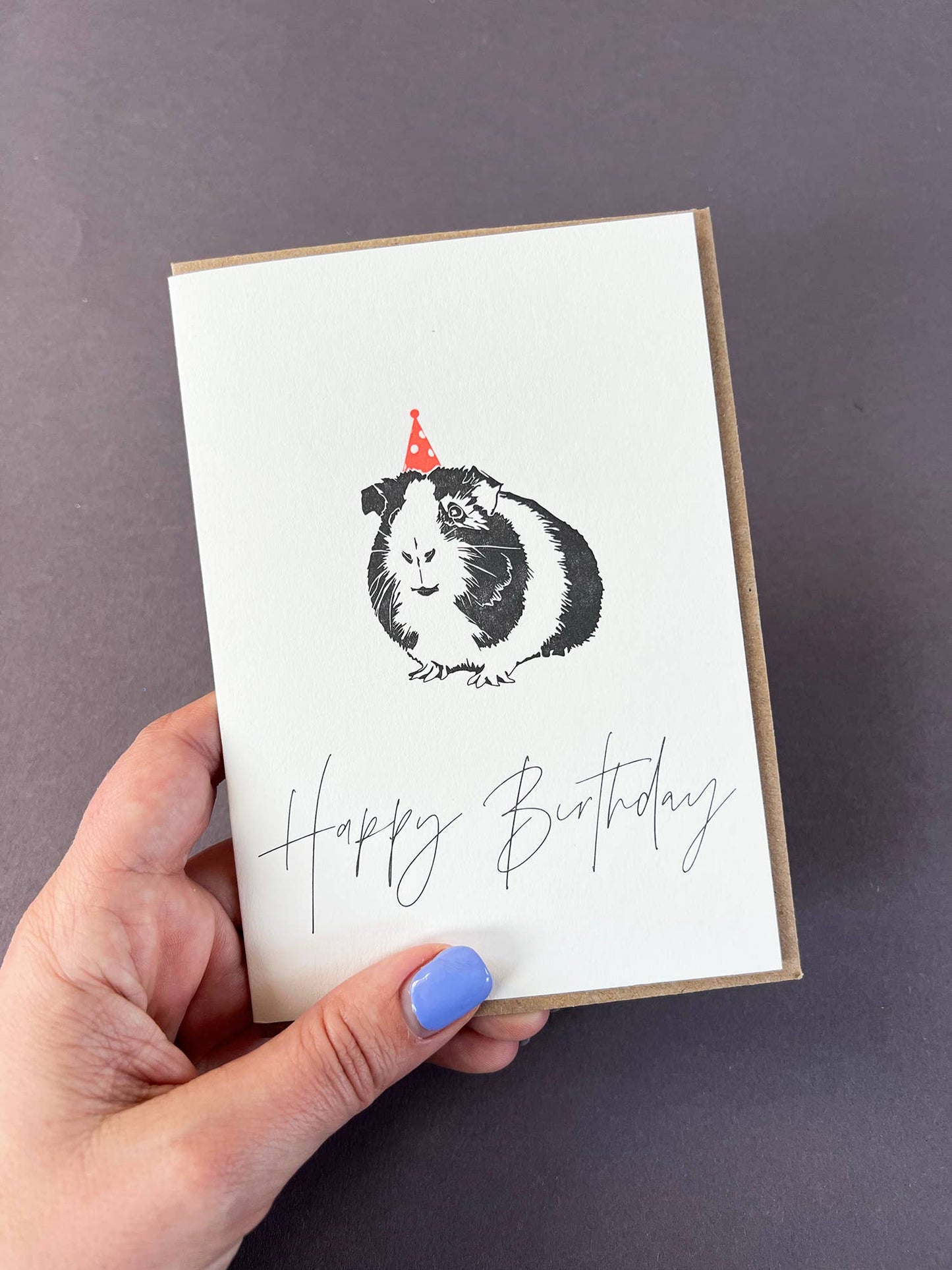 Birthday Guinea Pig Letterpress Card  | Birthday Card