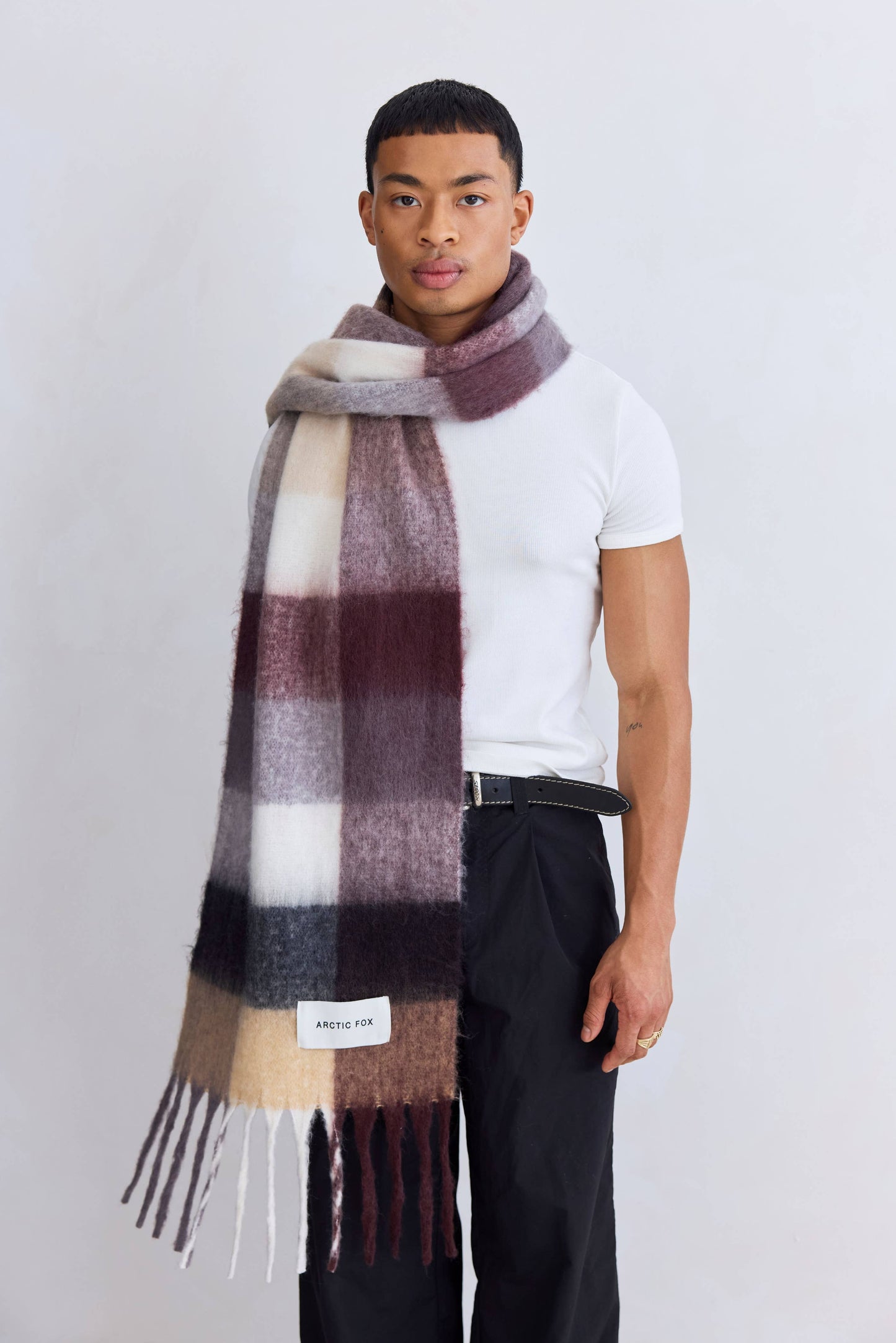 The Reykjavik Scarf - 100% Recycled - Purple/Brown  - AW25