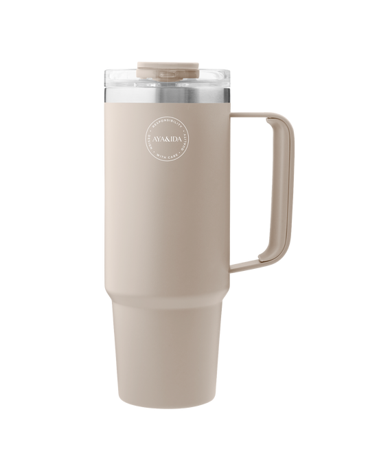 Aya & Ida Thermo Cup with straw 885ml - Cream