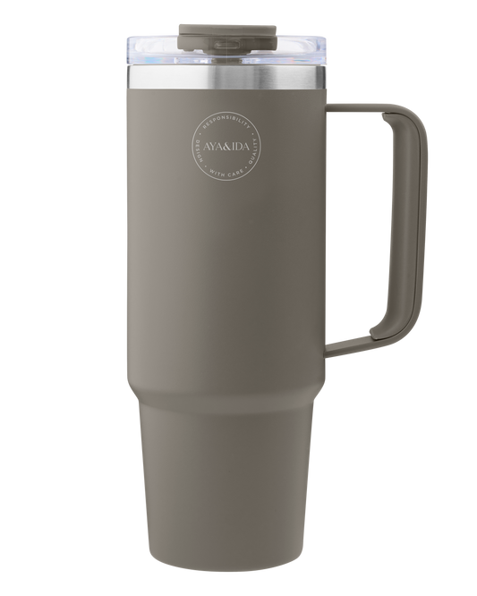 Aya & Ida Thermo Cup with straw 885ml - Driftwood