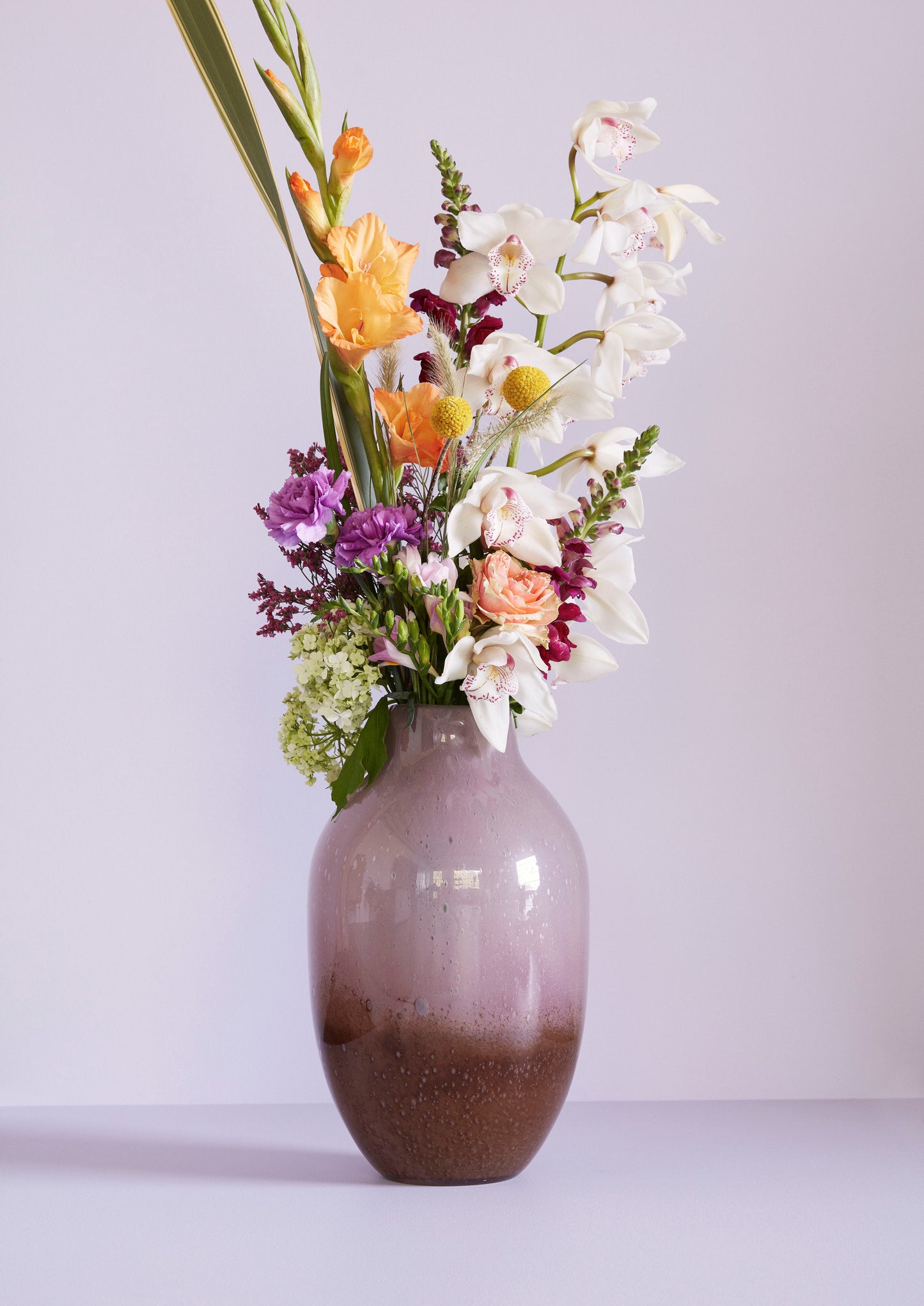 Glass Posy Vase in Rose/Maroon