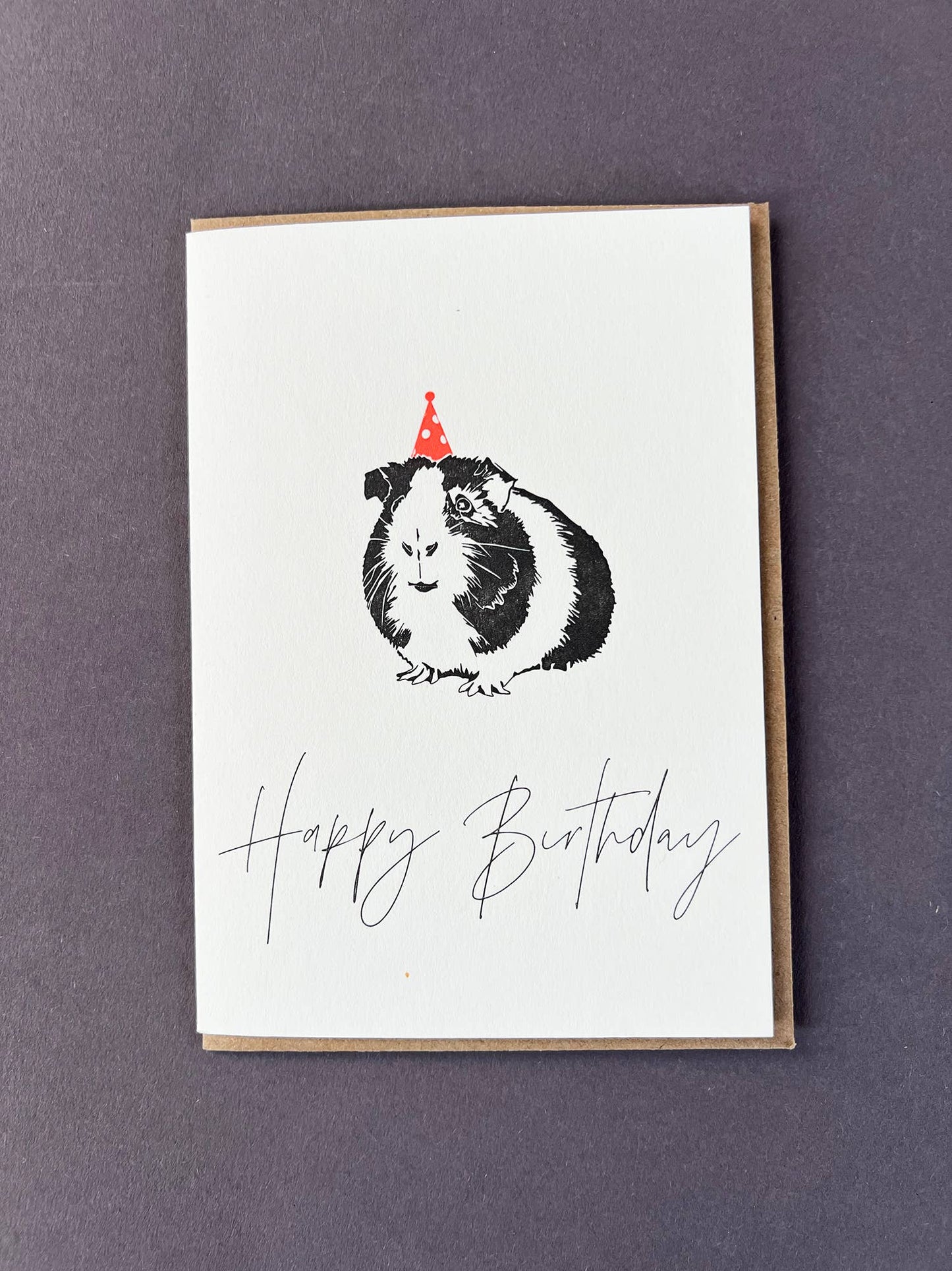 Birthday Guinea Pig Letterpress Card  | Birthday Card