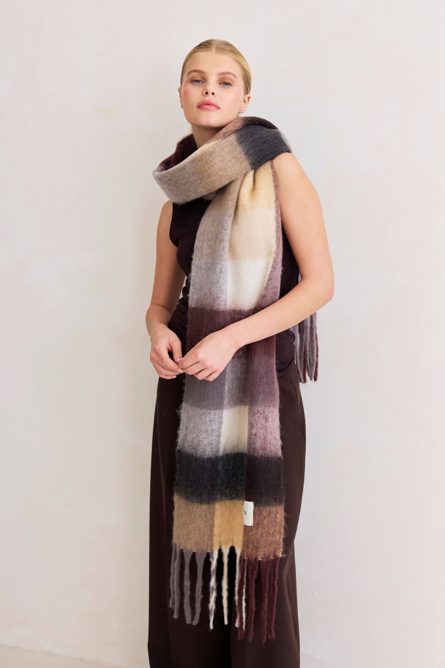 The Reykjavik Scarf - 100% Recycled - Purple/Brown  - AW25
