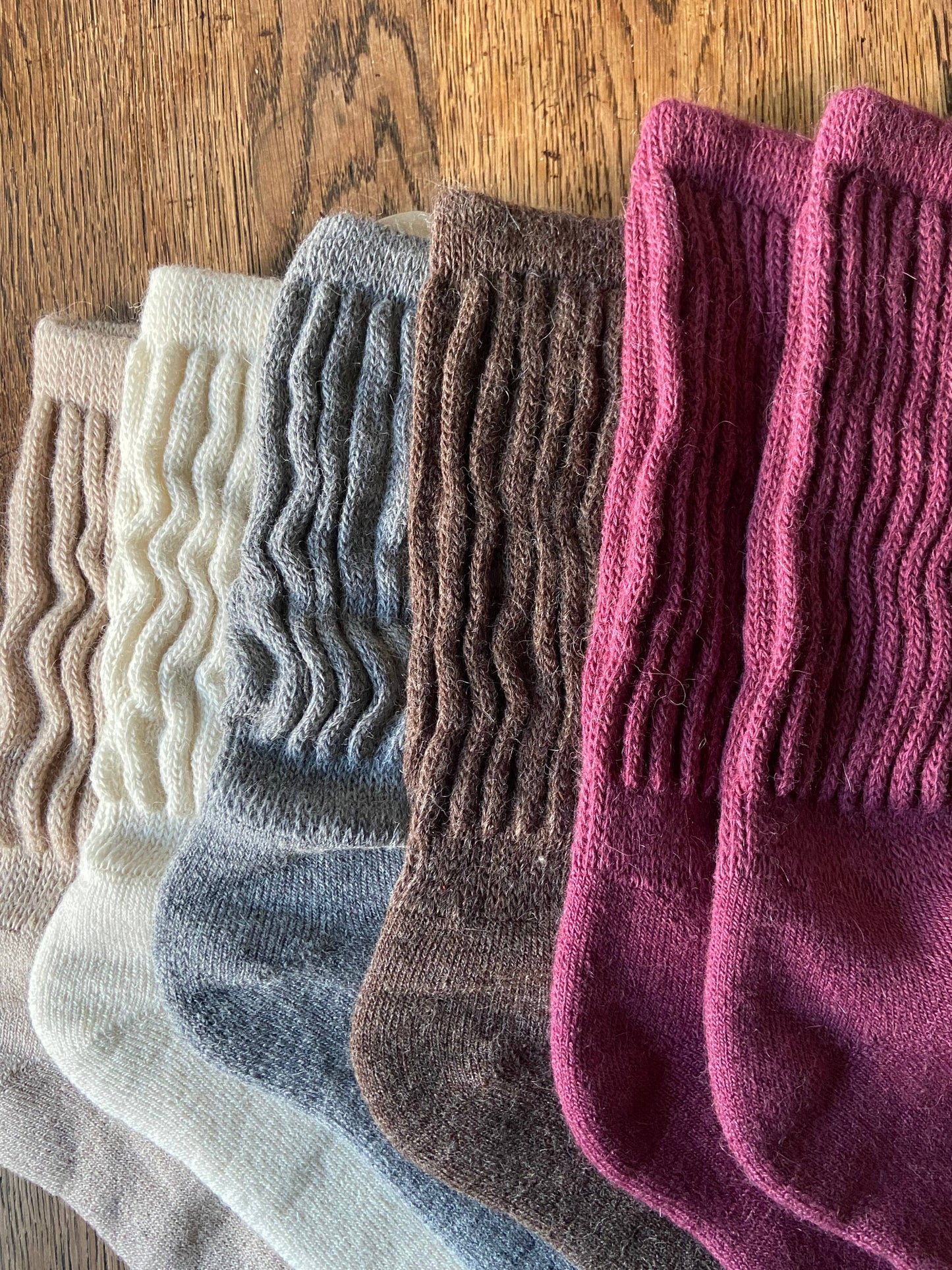 Cosy Alpaca Rib Knit Socks