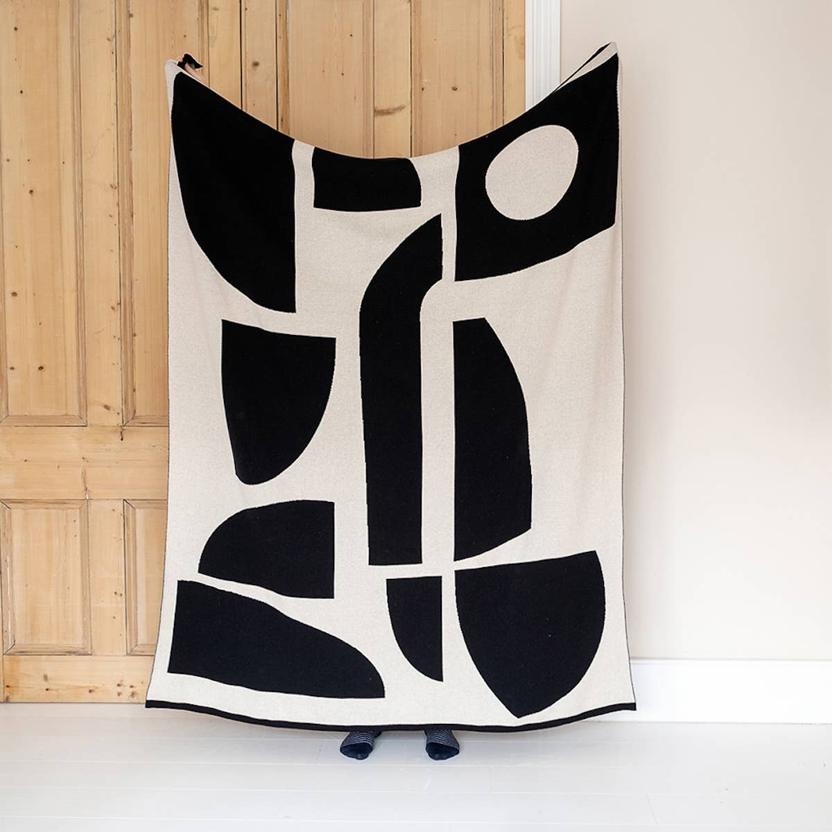 Cotton Knit Throw Blanket: Bruten Mono