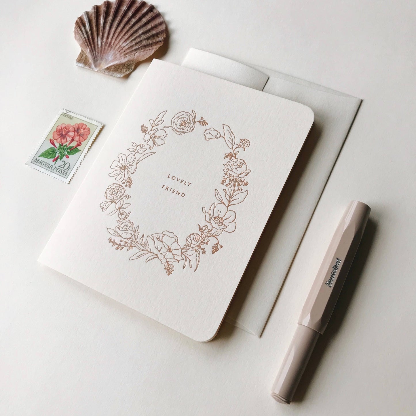 Luxury Letterpress Floral Lovely Friend