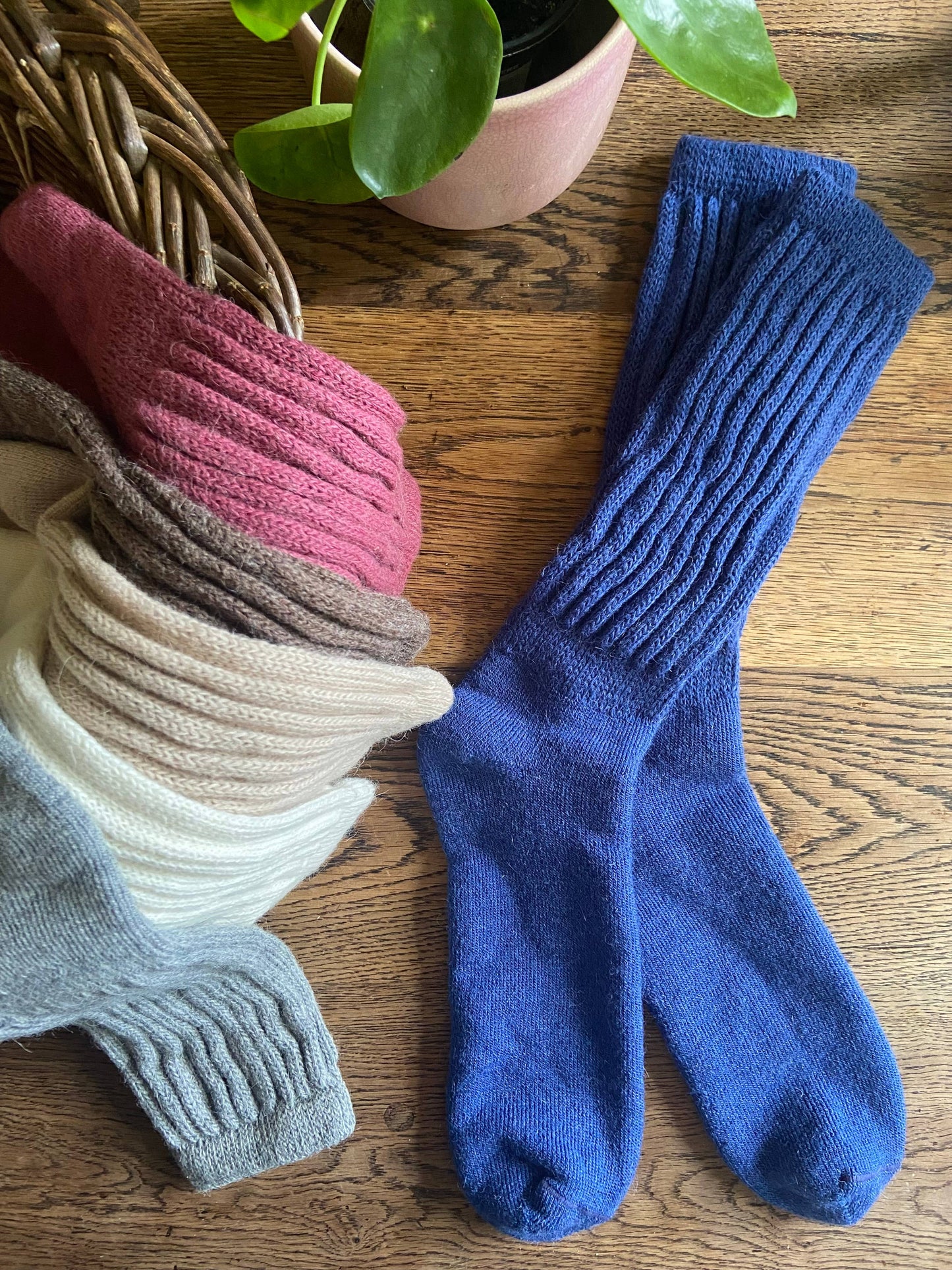 Cosy Alpaca Rib Knit Socks