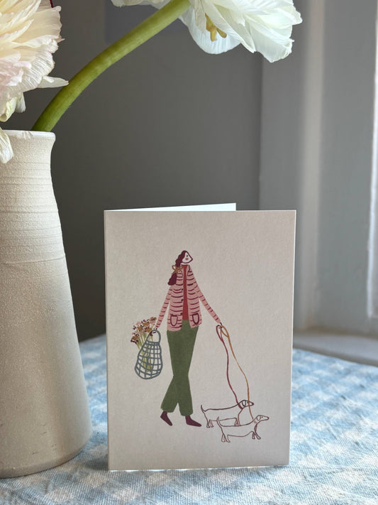 Afternoon Dog Walk mini card