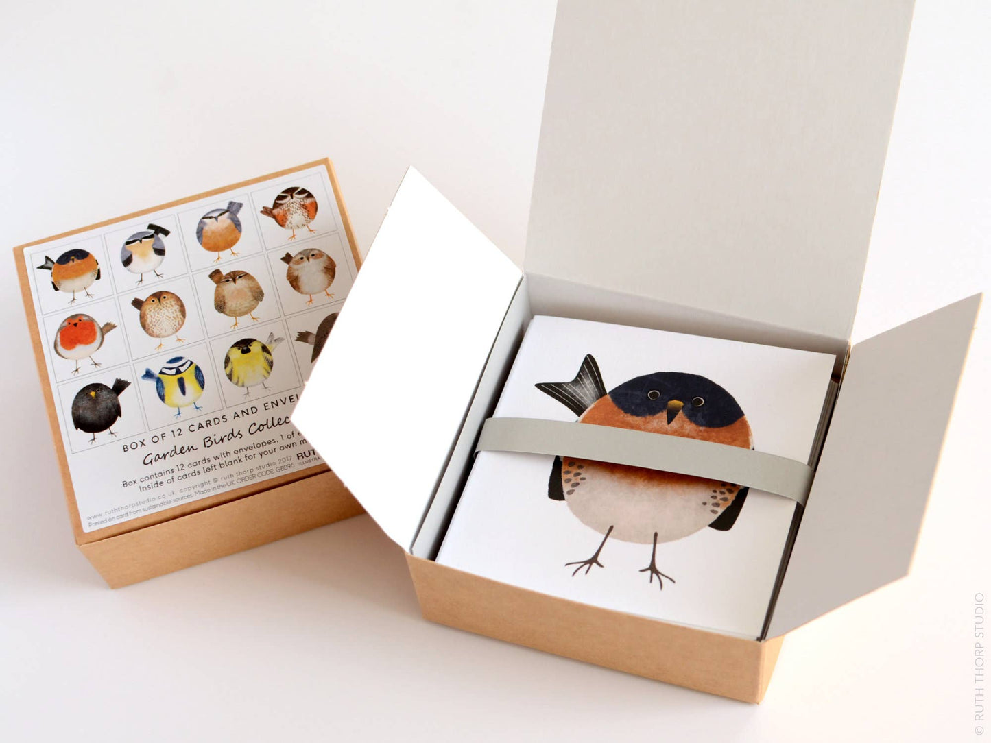 Box of 12 Small Notecards: Garden Birds Collection