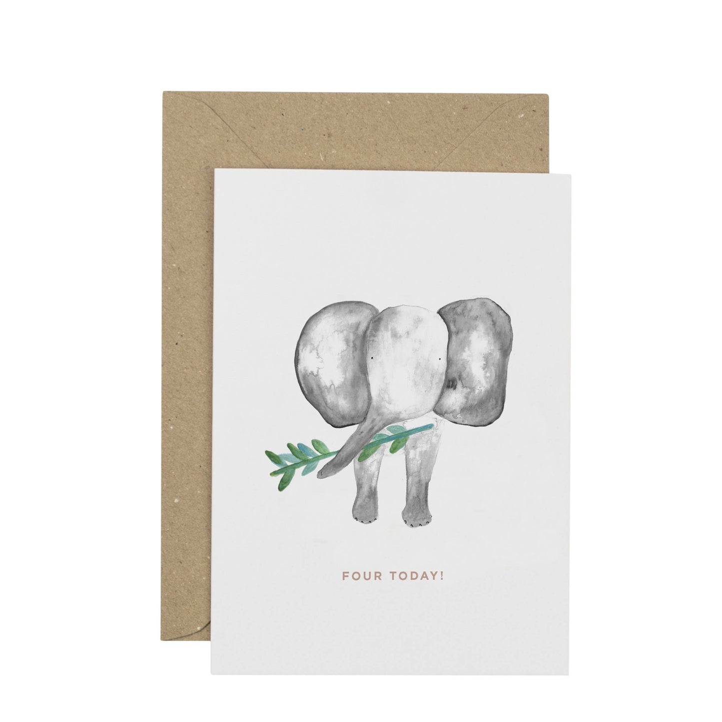 Elephant Fourth Birthday Card