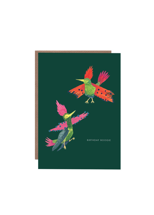 'Dancing Birds' Birthday Greetings Card