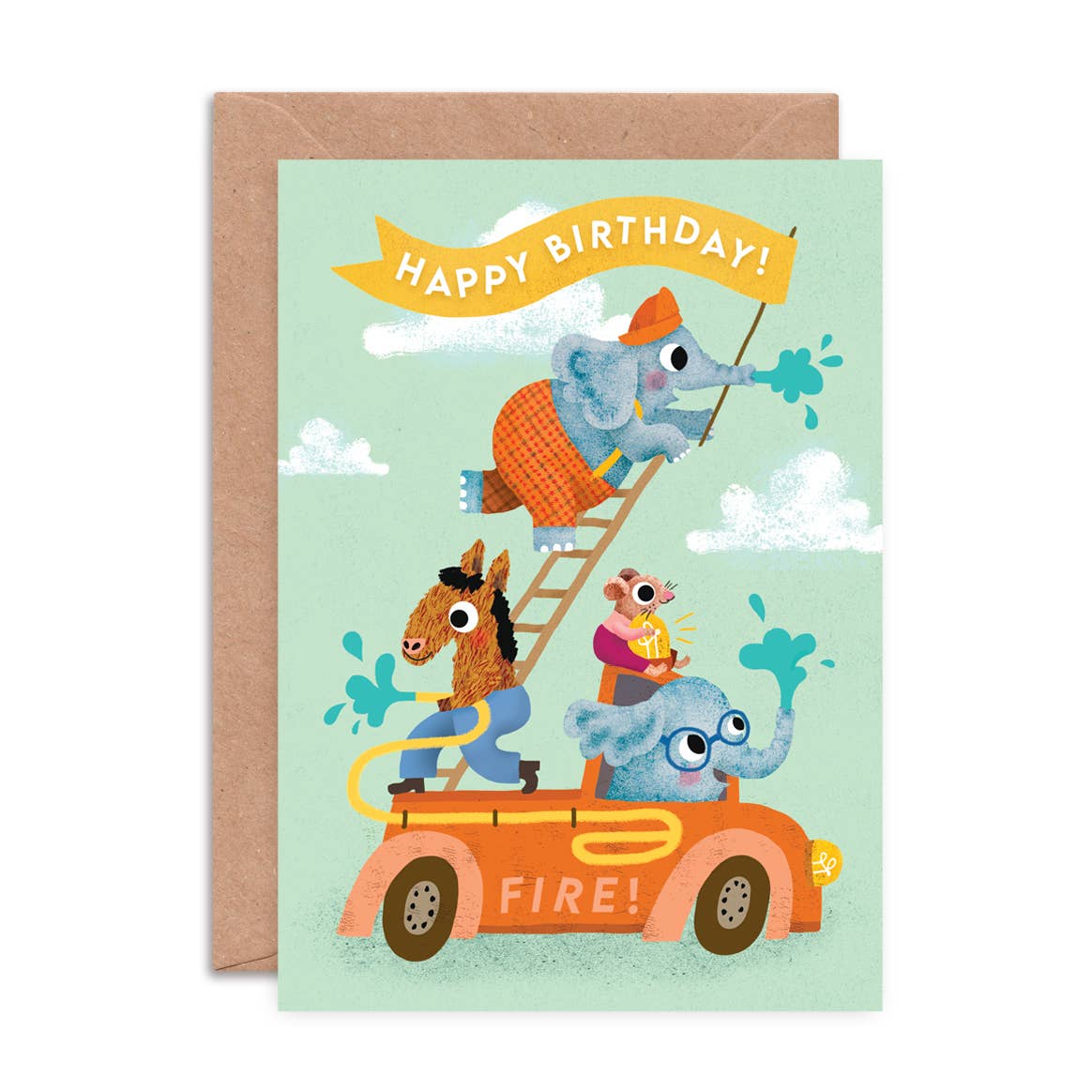 Birthday Fire Engine Greeting Card