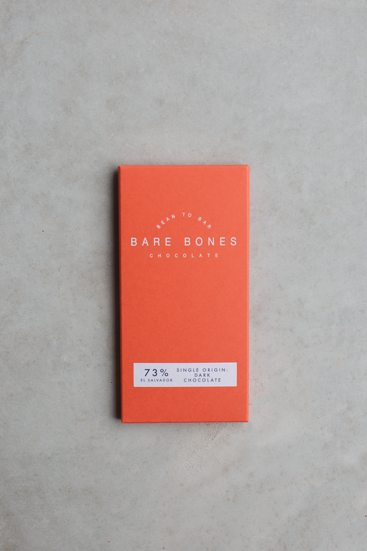 Bare Bones Chocolate - 73% El Salvador Dark Chocolate (70g) (vegan)