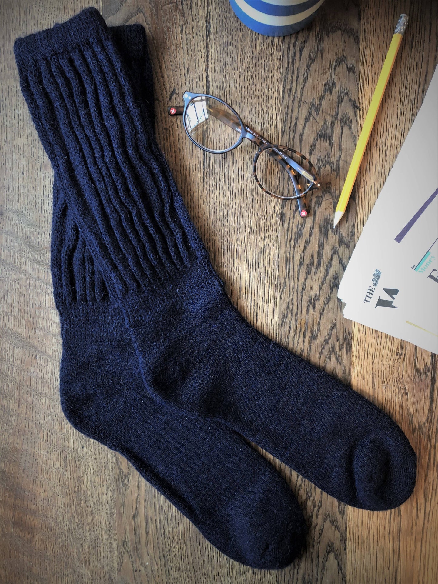 Alpaca Ribbed Socks Larger size