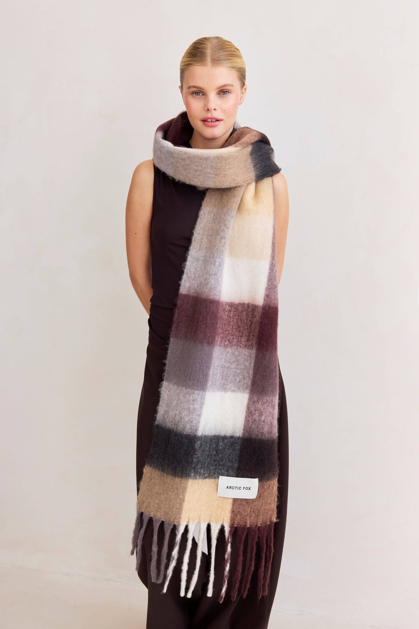 The Reykjavik Scarf - 100% Recycled - Purple/Brown  - AW25