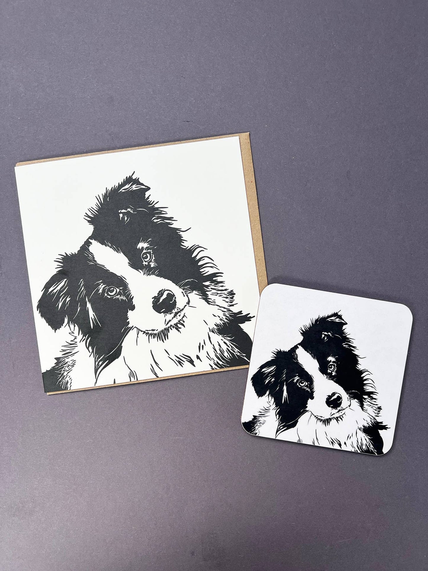 Border Collie Puppy Card