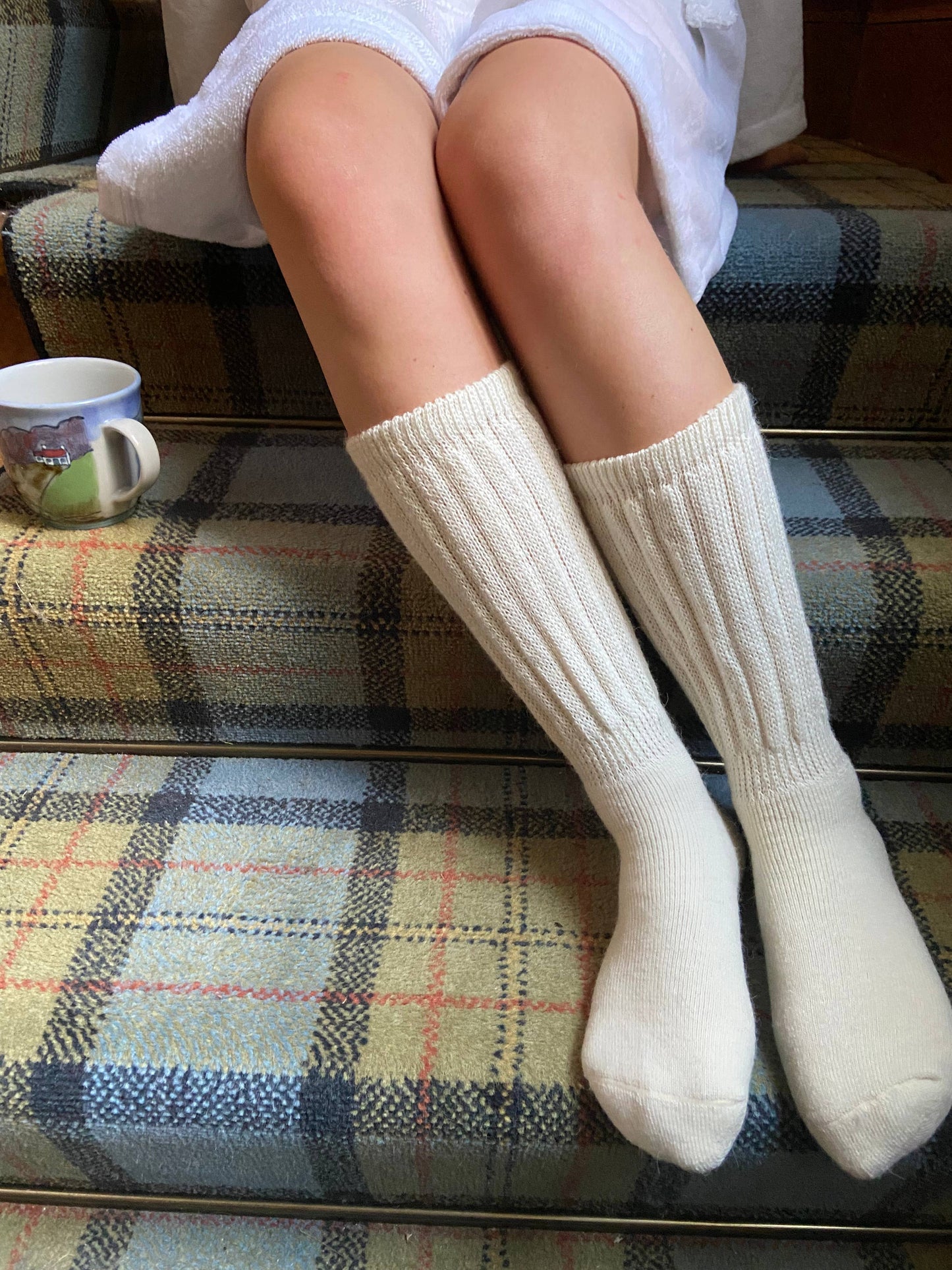 Cosy Alpaca Rib Knit Socks