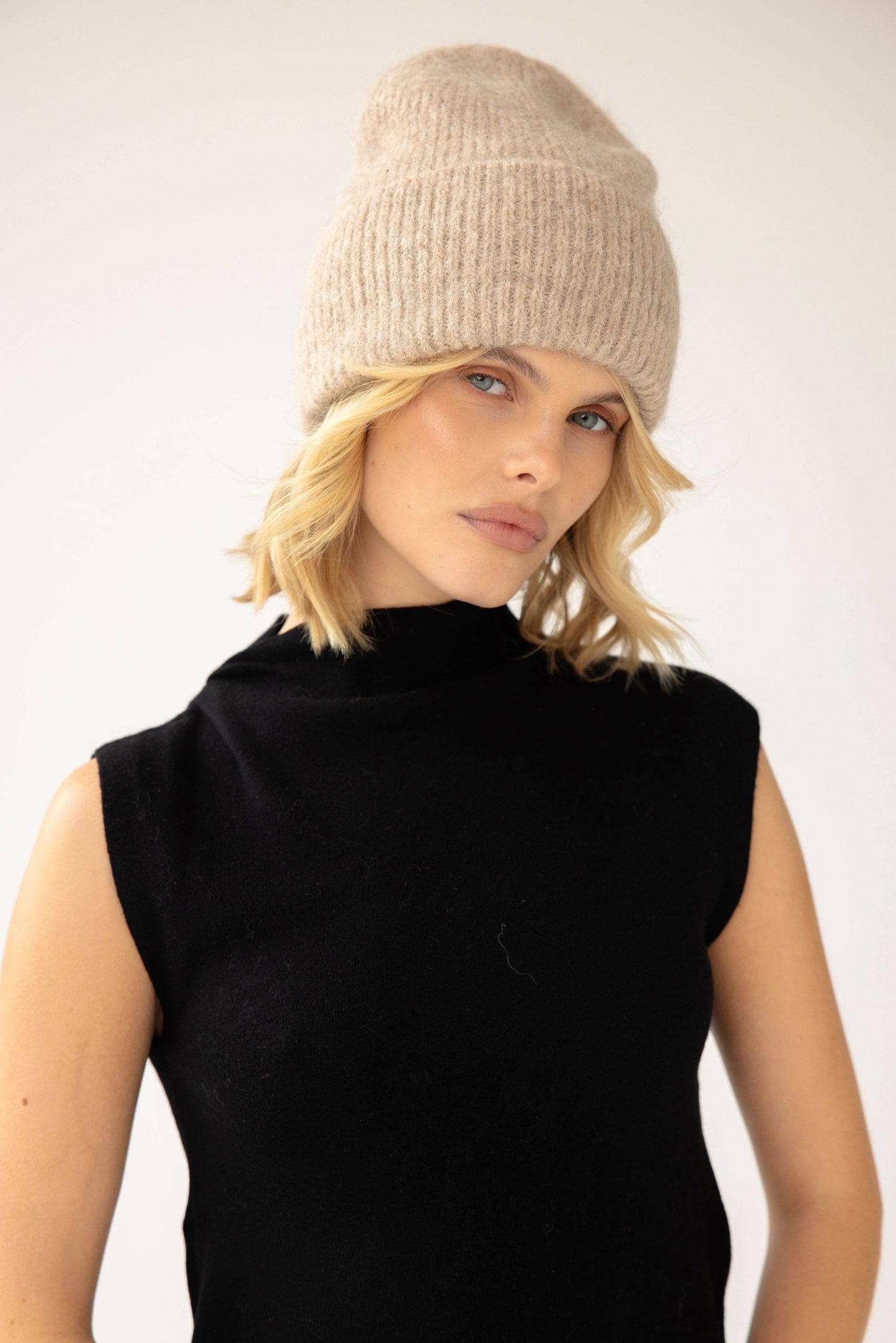 The Alpaca Beanie - Iced Taupe - AW24