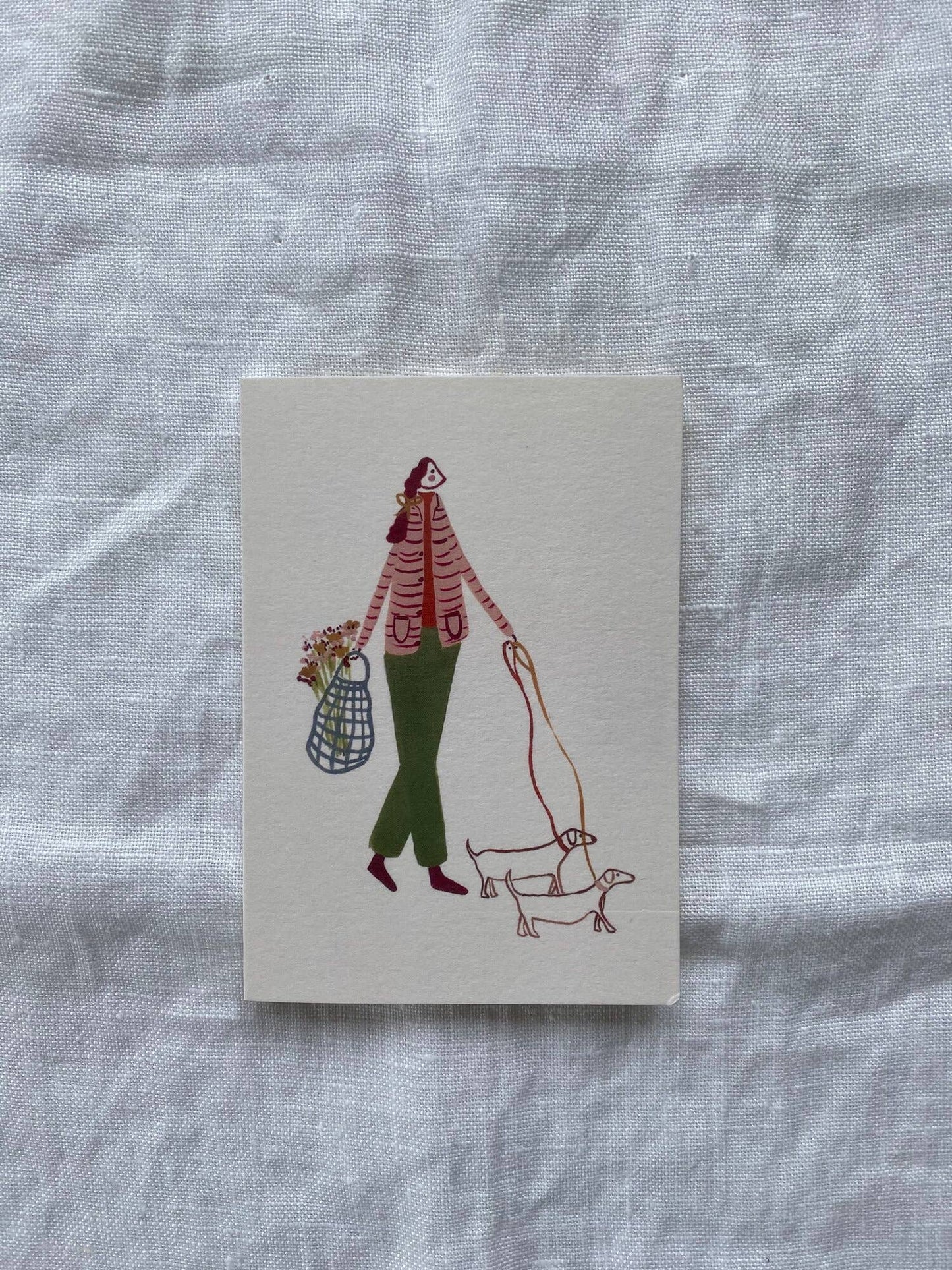 Afternoon Dog Walk mini card