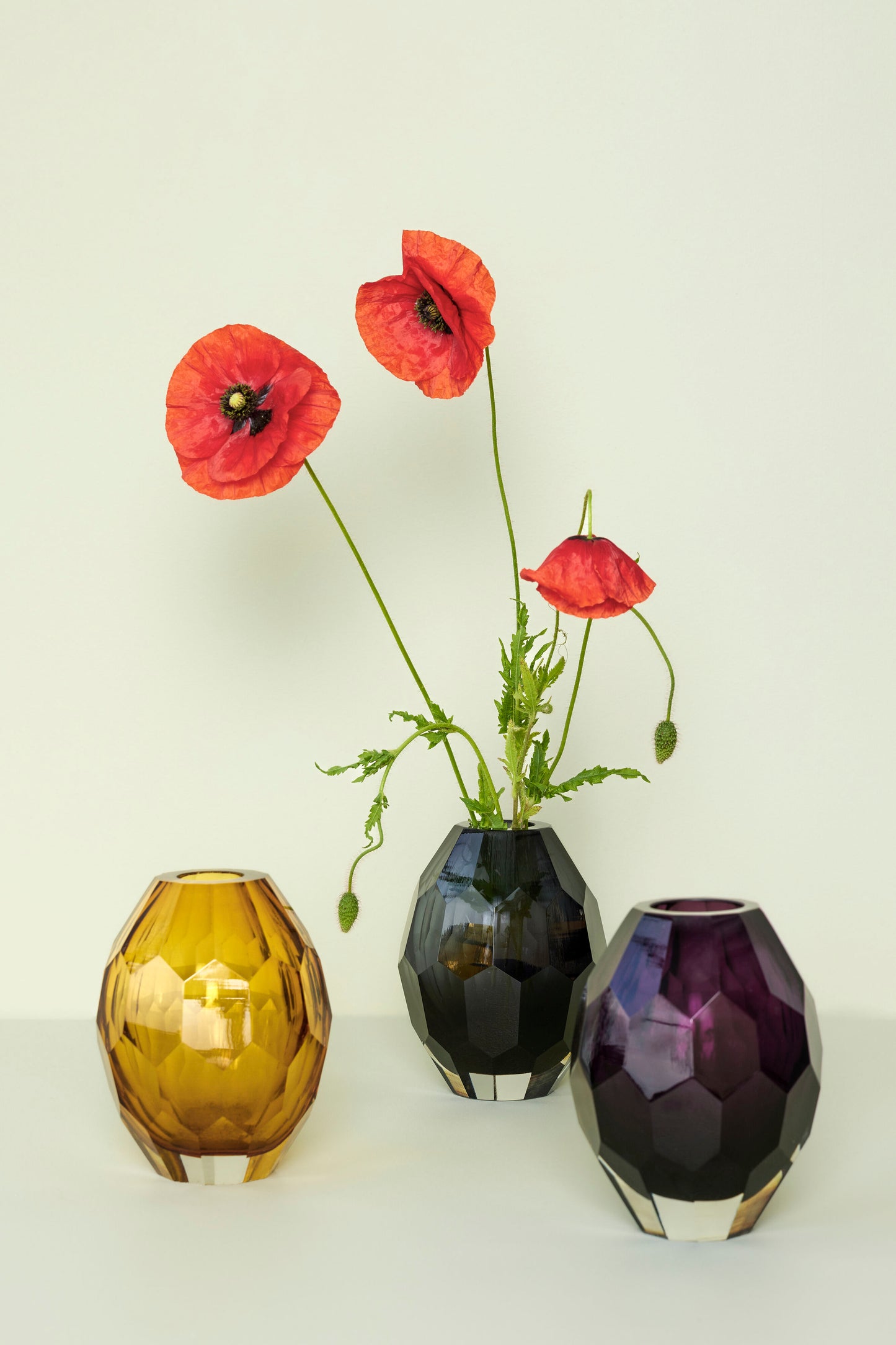 Facet Vase Amber