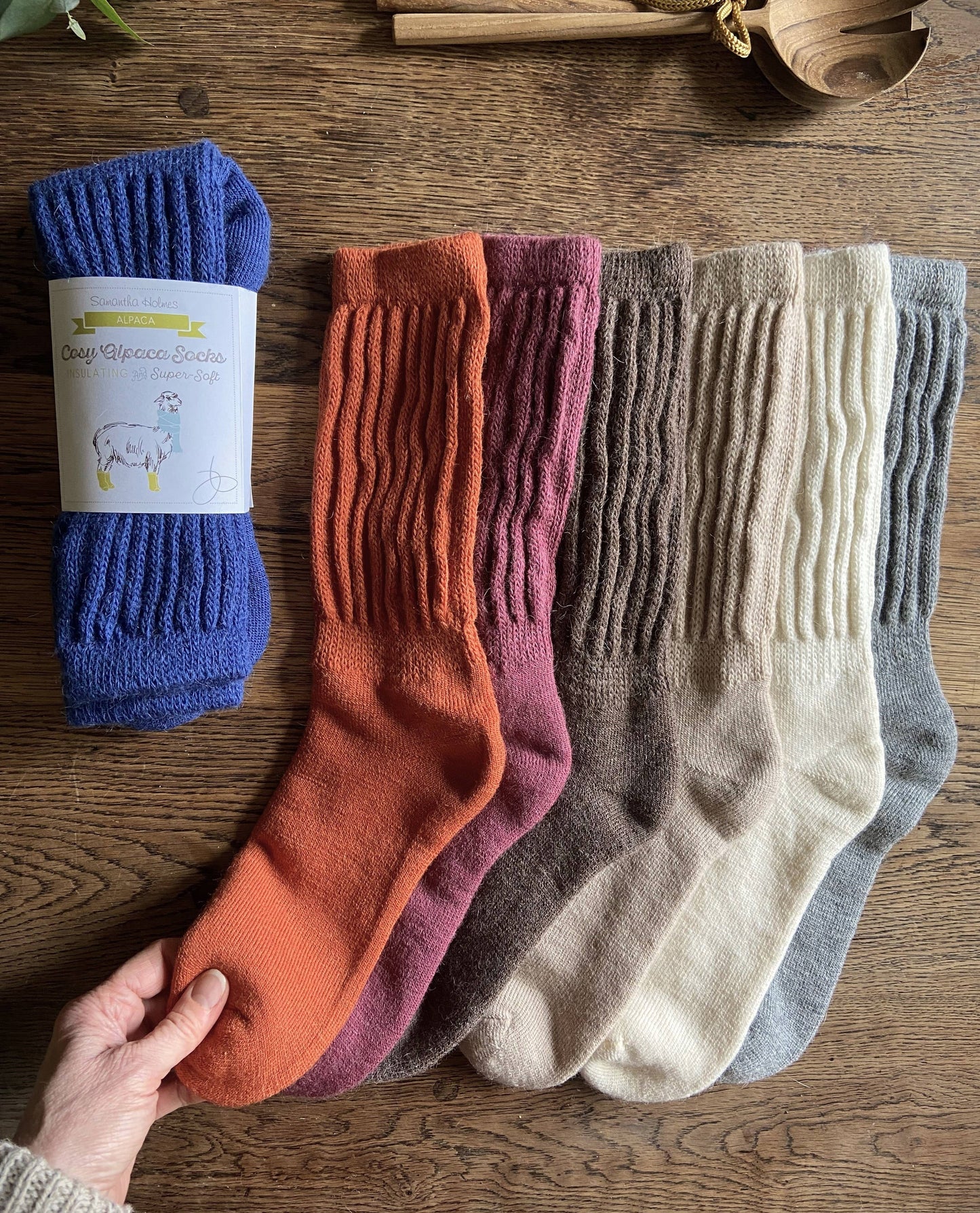 Cosy Alpaca Rib Knit Socks