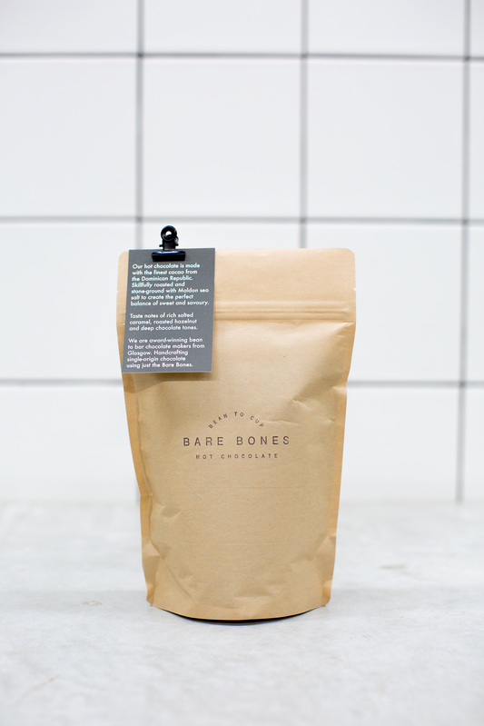68% Dominican Republic Salted Hot Chocolate Flakes by Bare Bones Chocolate